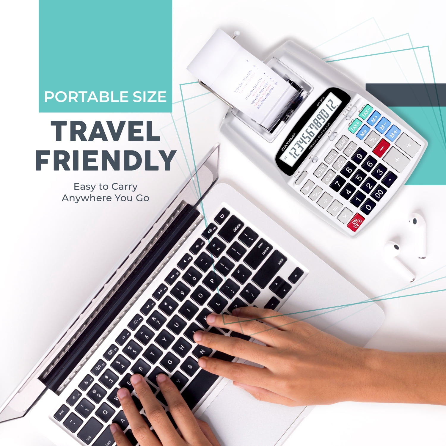 Commercial Printing Calculator, 12-Digit LCD Display, 2.03 Lines/Second, Two-Color Printing, AC Adapter (Silver)