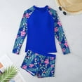 thumbnail image 5 of Hicidod Womens Swimsuits Two Piece Rash Guard Long Sleeve Swimwear Uv Upf 50+ Bathing Suit Fashion Print Swim Shirt with Boyshort Bottom, 5 of 8