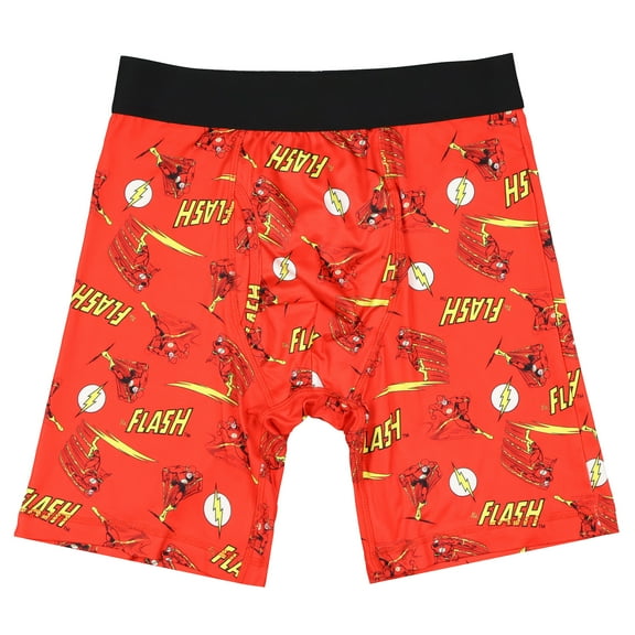 DC Comics The Flash Boxer Briefs Men's Classic Scarlet Speedster All-Over Character Print Tight Fit Underwear