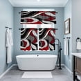 thumbnail image 4 of Abstract Twist Art Kitchen Curtains Valances and Tiers Set of 3 Red and Black Classic Match Tier Curtains and Valance with Rod Pocket for Small Windows, 27.5"x36", 4 of 9
