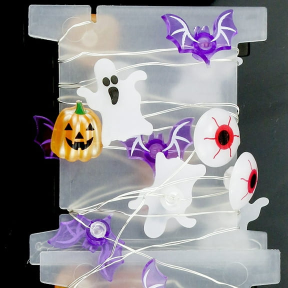 50 LED Halloween String Lights, 16.4ft 3D Pumpkin Bat Ghost Halloween String Lights For Outdoor Indoor Decor Halloween Lighting For Yard Home Party Decorations
