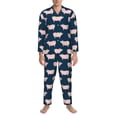 thumbnail image 3 of Naloa Pig 1 Men’s Pajamas Set - Long Sleeve Button Down Sleep Shirt and Pajama Bottoms Sleepwear Set-X-Large, 3 of 7