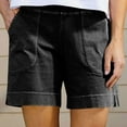 thumbnail image 2 of Comfy Stretch Twill Shorts for Women Casual Summer Shorts Elastic Waist Pull on Denim Jean Shorts Plus Size Dark Gray S, 2 of 4