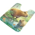 thumbnail image 5 of SKYSONIC Bathroom Rug Toiletry Mat Set, 2 pack Capybara Family Print, Fluffy Plush Absorbent Bath Rugs Carpet for Bathroom Floor Toilet Tub and Shower,23.6"x15.7"+17.3"x13.4", 5 of 7