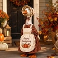 thumbnail image 4 of Fall Porch Goose Outfit with Pumpkin Embroidery, 21 Inch, Brown and Cream, Thanksgiving Decoration, 4 of 5