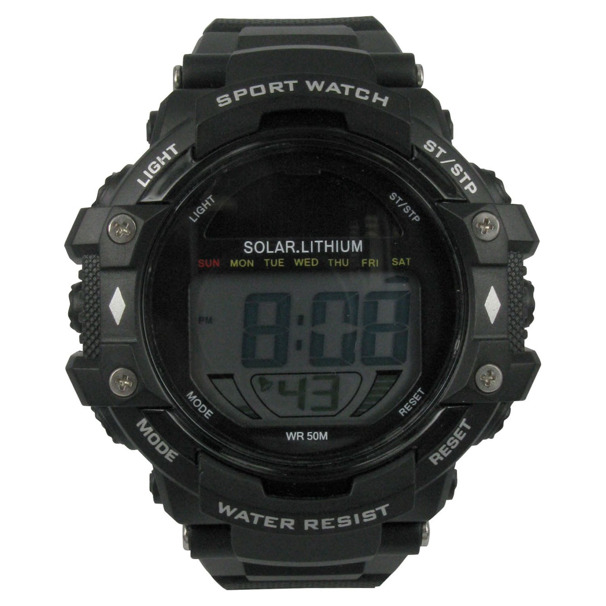 George Mens Solar Digital Wristwatch Plastic Strap