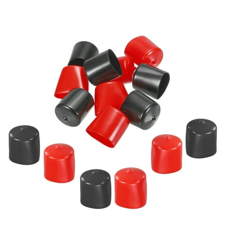 

10pcs Rubber End Caps Cover Assortment 1 1/2 inch Vinyl Screw Thread Protectors for Screw Bolt Black Red