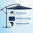 thumbnail image 4 of Garvee 10 feet Offset Hanging Patio Umbrella, 8 Ribs, Blue, 4 of 7