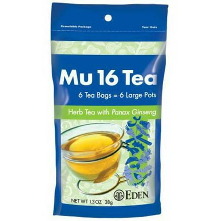 EDEN Mu #16 Tea (herb tea), Reclosable Pouch, 6 Count (Pack of 6)