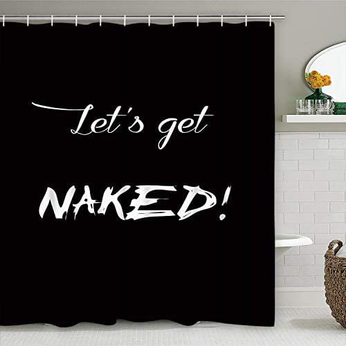 Details about   Get Naked Shower Curtain Bathroom Rug Set Bath Mat Non-Slip Toilet Lid Cover 