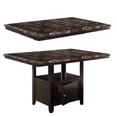 thumbnail image 6 of Benjara Faux Marble Top Counter Height Table With Bottom Compartment- Brown, 6 of 8