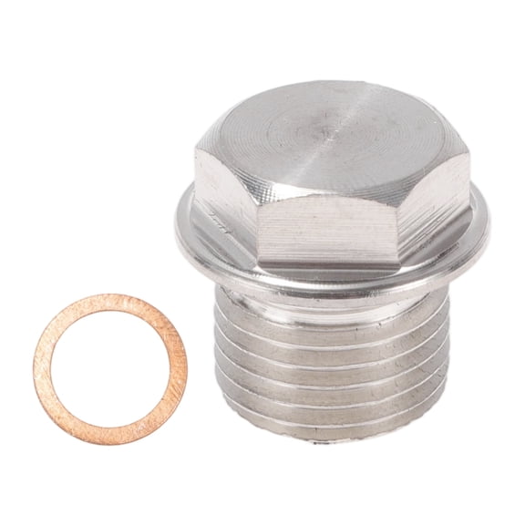 Unique Bargains M16*1.5 Magnetic Oil Drain Plug Stainless Steel Oil Pan Drain Bolt Screw Thread Repair 1Pc Copper Washers Silver Tone 1 Pc