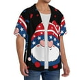 thumbnail image 2 of Rateoe Gnome Independence Day Pattern Men's Short Sleeve Classic Shirt, Casual Short-Sleeved Shirt, Lightweight Summer Shirt, Cuban Collar Shirt,Button-Front Shirt-X-Large, 2 of 5