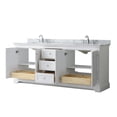 thumbnail image 3 of Wyndham Collection 80" Oval-Sinks Wood Double Bathroom Vanity in White, 3 of 5
