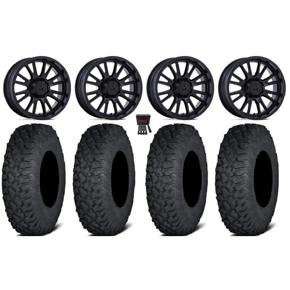 MSA ThunderLips 15" Wheels Black 33" Coyote Tires Can-Am Maverick X3 / Honda Pioneer 1000 / Talon