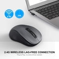thumbnail image 2 of Ratón inalámbrico WisFox 2.4G ergonómico receptor USB gris, 2 of 3