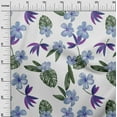 thumbnail image 2 of oneOone Cotton Jersey Grayish Blue Fabric Floral & Leaves Tropical Diy Clothing Quilting Fabric Print Fabric By Yard 58 Inch Wide, 2 of 4