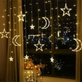 thumbnail image 2 of Spencer 120-Count LED Curtain Lights with Stars and Moons, Christmas Decorations Window Lights, Star Fairy Lights for Bedroom, 8 Modes Hanging Lights for Indoor Outdoor Party Wedding Birthday Decor, 2 of 12