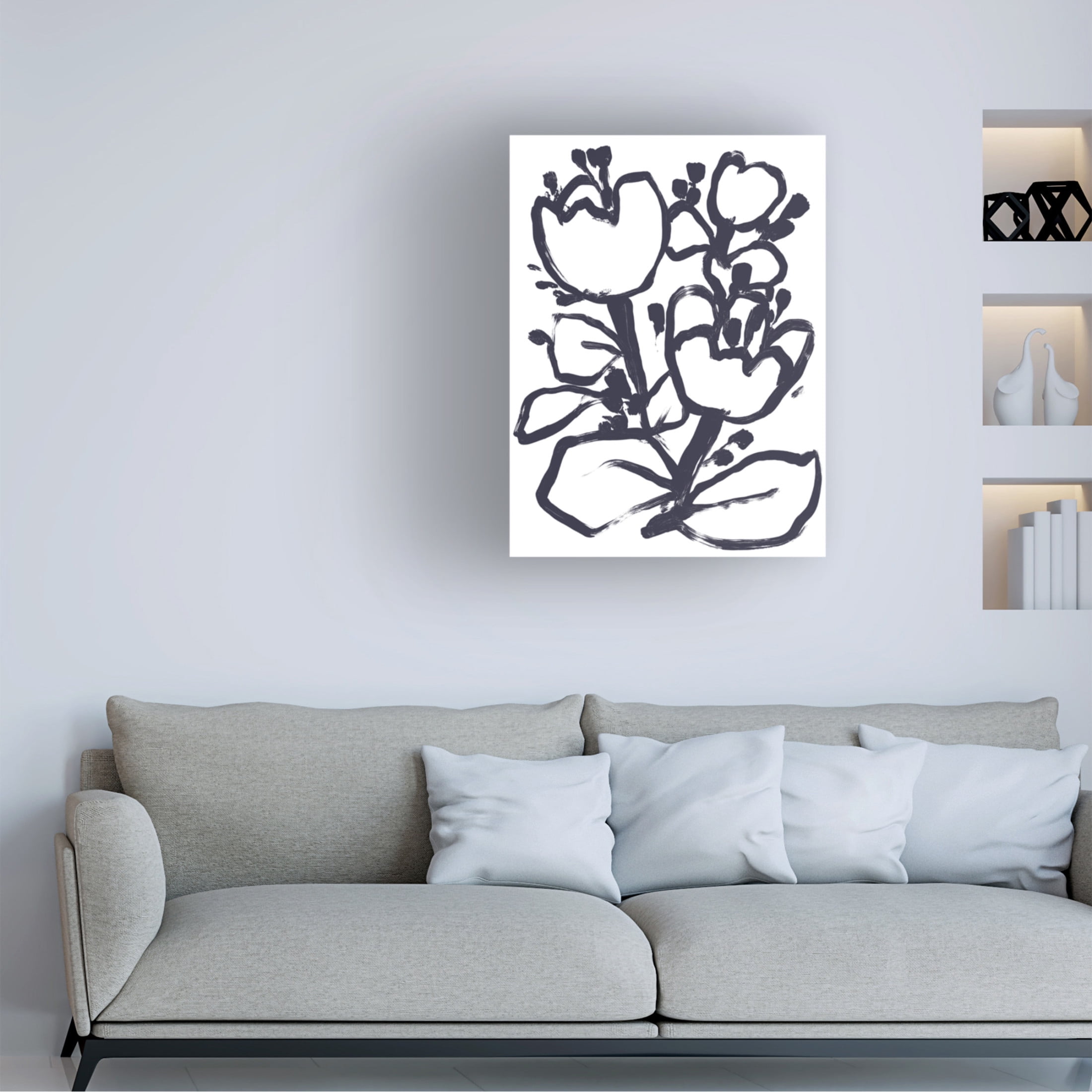 Trademark Fine Art June Erica Vess  Carbon Flower II Canvas Wall Art