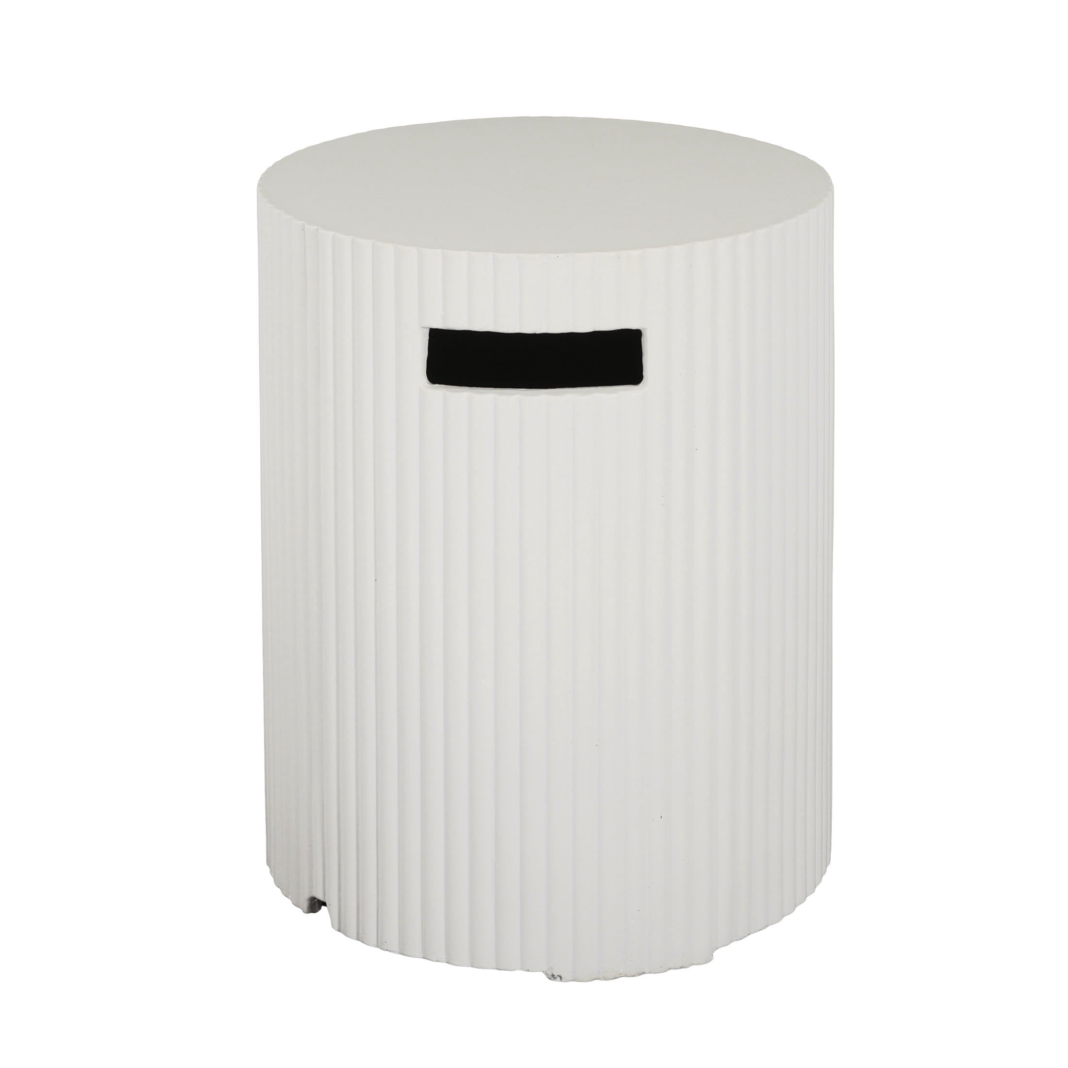 Christopher Knight Home Outdoor Round Propane Tank Cover, Lightweight Concrete Side Table, White