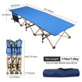 thumbnail image 2 of REDCAMP Extra Long Folding Kids Cot for Sleeping, Portable Toddler Camping Cot Bed Child Travel Cot, Blue 75", 2 of 5