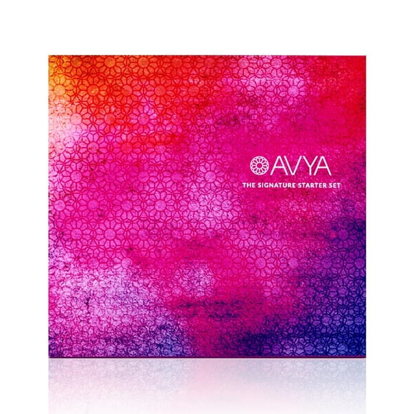 Juego de inicio Avya Skincare Discovery | Antienvejecimiento | Limpiador suave (15 ml) + Suero energético antienvejecimiento (10 ml) + Crema brillante para ojos (5 ml) + Hidratante de noche (10 ml)
