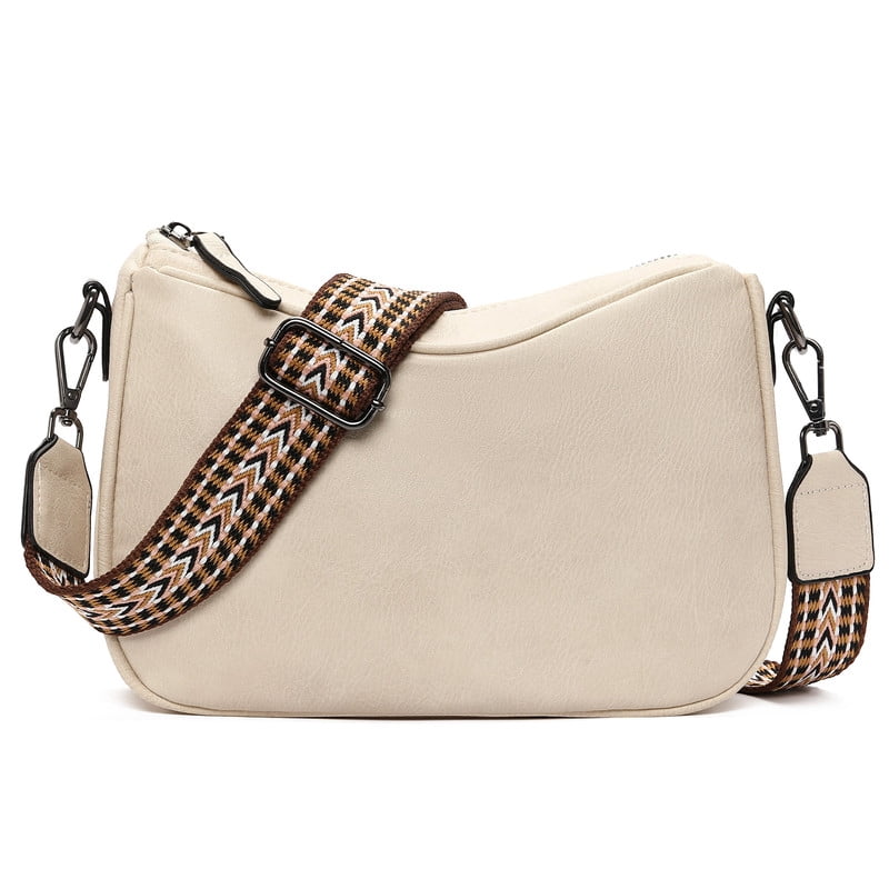 GAEKEAO Women's Shoulder Bag, Medium Handbag, Women's Leather Crossbody Bags with Adjustable Coloured Strap
