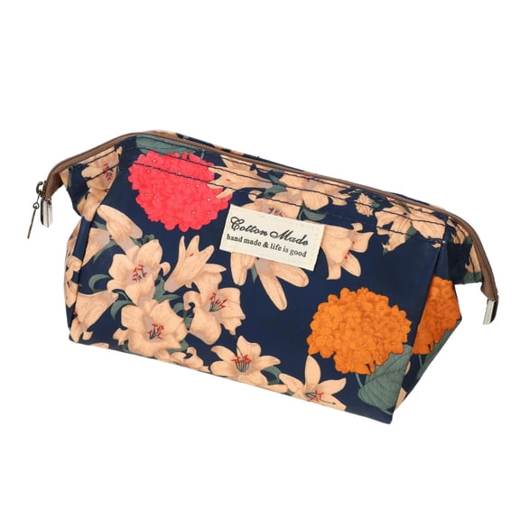 Vocoste 1 Pc Women Printed Travel Makeup Bag for Business Travel Vacation Dark Blue