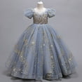 thumbnail image 4 of Gubotare Dresses for Teen Girls Flower Girl Sequin Butterfly Dress for Kids Wedding Pageant Party Gown Princess Birthday Tulle Dress Size 13-14 (Grey,13-14 Years), 4 of 9