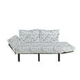 thumbnail image 2 of Floral Futon Couch, Spring Seamless Pattern with Flowers in Vintage Style Art Print, Daybed with Metal Frame Upholstered Sofa for Living Dorm, Loveseat, White and Reseda Green, by Ambesonne, 2 of 4