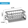 thumbnail image 7 of WSBArt Kitchen Sink Caddy Organizer Sponge Holder, Dishcloth Dish Brush Soap Dispenser Holder with Drain Tray for Countertop, Stainless Steel Rustproof Sink Storage Rack - Gray, 7 of 7