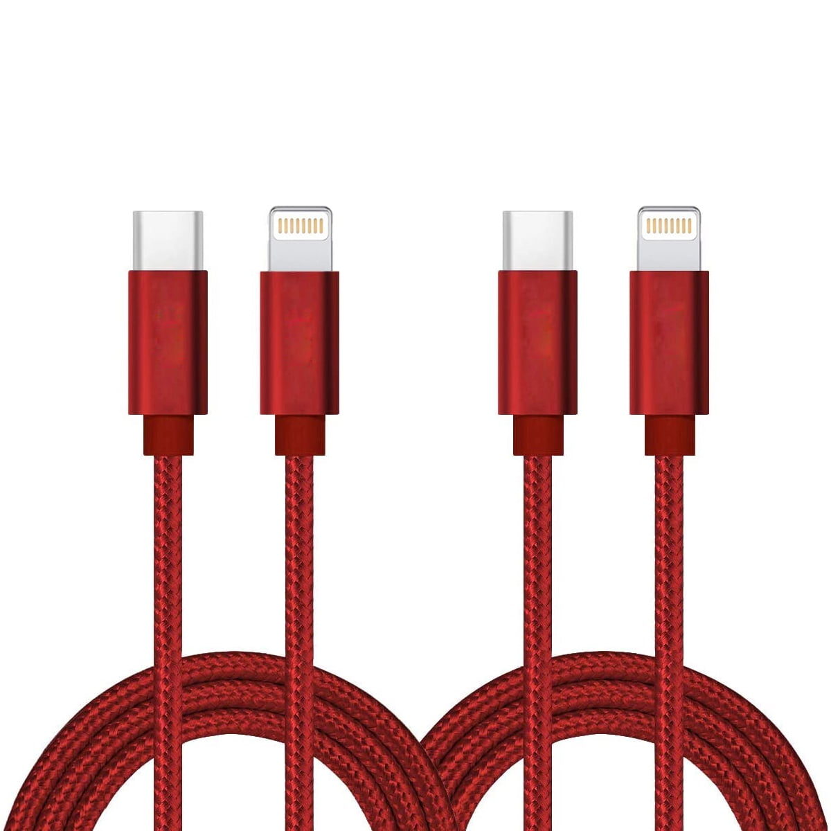 Afstoten meteoor labyrint USB C to Lightning Cable 2FT, [2-Pack] Lonian iPhone Charger USB Type C  Charging Cable Compatible with iPhone 13 12 11 Pro Max, iPad, AirPods and  More, Red - Walmart.com