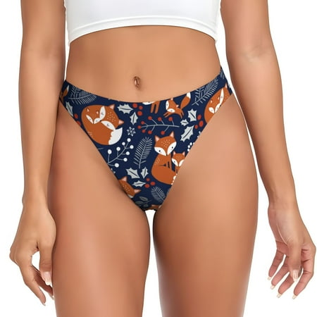 Sigee Cute Foxes for Women s G-String Panty  Low Rise  Soft Lace Perfect for Everyday Wear or Special Occasions-4X-Large