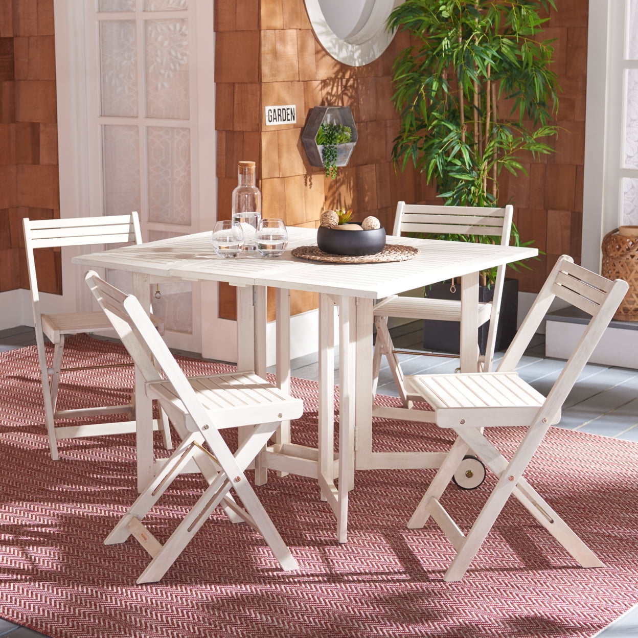Safavieh Outdoor Arvin Table And 4 Chairs Dining Set