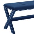 thumbnail image 2 of Banc d'Appoint en Velours Bleu Medraut, 2 of 3