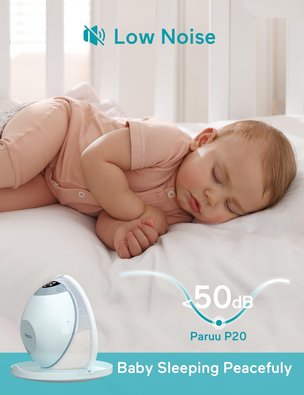Paruu P20 Electric Breast Pump Hands Free, 4 Modes & 12 Levels Suction with 19/21/24mm Double-Sealed Flange/Insert, Wearable & Portable, 2 Pack