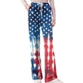 thumbnail image 4 of 250th Anniversary Womens Pajama Patriotic Star USA Flag Print Elastic High Waist Trousers Wide Leg Casual Soft Comfy Pajama Bottoms, #01 Royal Blue, XXL, 4 of 5