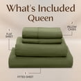 thumbnail image 3 of 4 Piece Queen Deep Pocket Bed Sheet Set, 16 Inches, Premium Microfiber Sheets - Olive, 3 of 7