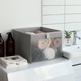 thumbnail image 4 of StorageWorks Foldable Storage Bins, Fabric Collapsible Storage Box for Closet Organization, Large Stackable Container, Gray, 3 Pack, 15.2"x 12.6"x 10", 4 of 10