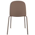 thumbnail image 4 of Set of 4 Stackable Dining Kitchen Chairs Plastic Armless Side with Back Curved Round Shape Chrome Metal Legs Indoor Outdoor Patio Brown, 4 of 14