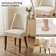 thumbnail image 2 of EOP Upholstered Dining Chairs Set of 6, Mid Century Modern Fabric Side Chairs with Solid Wood Legs, Comfortable Kitchen & Dining Room Chairs for Home, Restaurant Use, Beige, 2 of 6