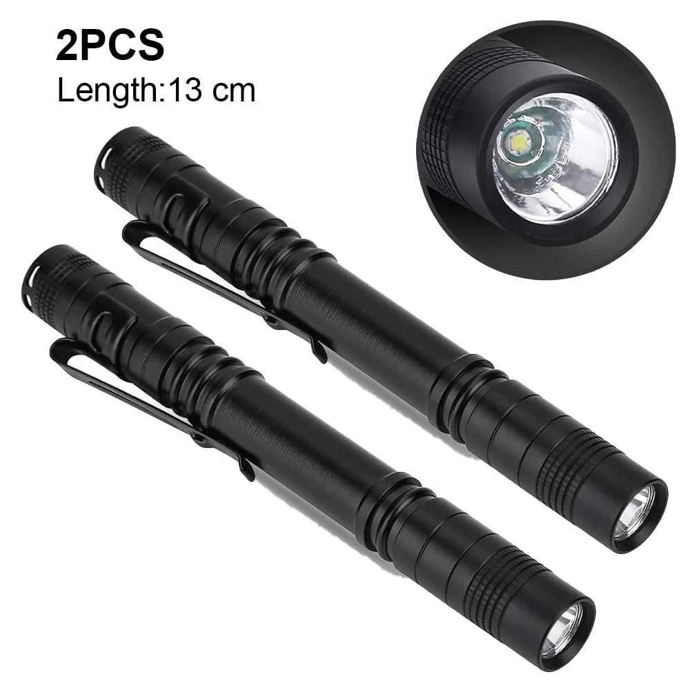 Mini LED Flashlights Penlight Small Electric Torch Lamp Outdoor Waterproof Black
