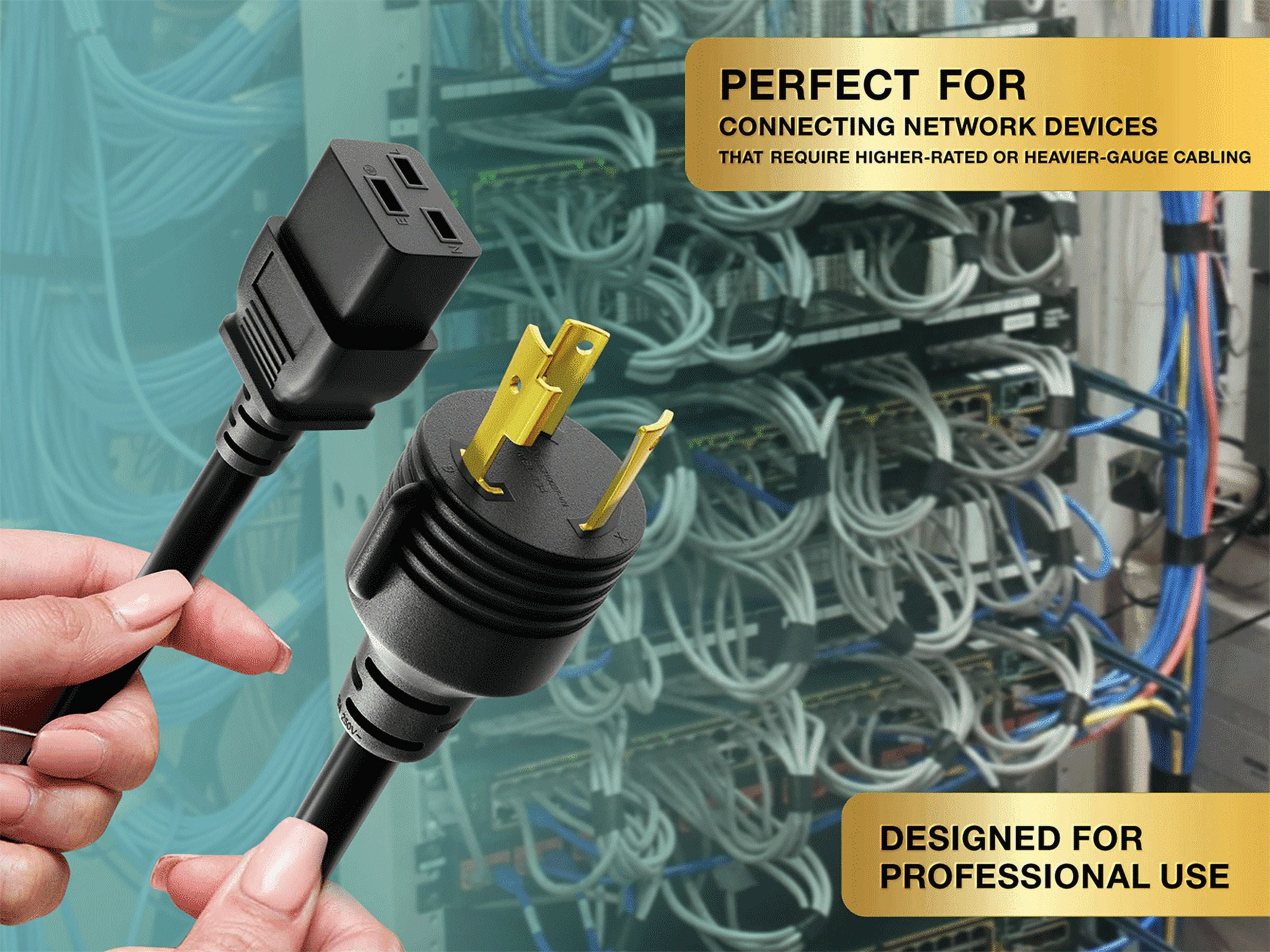 Cable Leader 6ft NEMA L6-30P to C19 Heavy Duty Power Cord 12AWG 20A 250V UL Listed