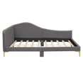 thumbnail image 4 of Solid and Stable Full Size Upholstered Daybed with Headboard and Armrest, Support Legs (Grey), 4 of 11
