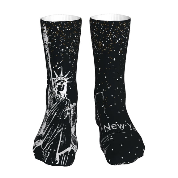 Gaeub New York City1 Print Sports Socks,No Heel Casual Mid-Tube Socks,Crew Socks for Women and Man For Trouser, Dress, Business