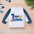 thumbnail image 4 of IDOPIP Unisex Baby One Year Old Birthday Outfits Race Car Driver Clothes Color Block Fall Tops Blue Pants Size 12-18M, 4 of 7