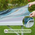 thumbnail image 6 of Blue Gold Marble Pattern Square Fitted Tablecloth with Elastic Edge,Square Table Cover,Washable Elastic Table Cover for Home Kitchen Party Decor 36"x36", 6 of 6