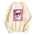 thumbnail image 4 of Craaazy Women's Christmas Santa Graphic Sweatshirt Casual Long Sleeve Crewneck Pullover Holiday Winter Tops Gifts, 4 of 4