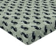 thumbnail image 4 of Ambesonne Cat Fitted Sheet, Ivy Branches Art Kitty Pattern, Twin Size, Sage Green and Dark Blue, 4 of 5