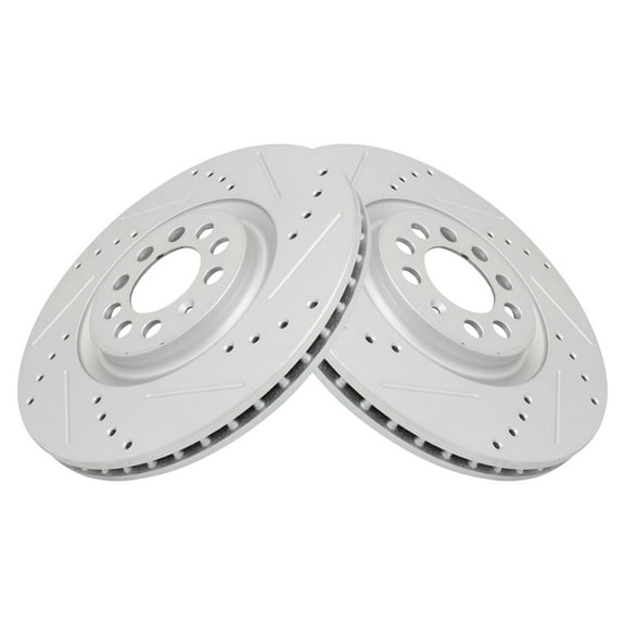 TRQ Front Performance Brake Rotors Set Premium G-Coated Fits Select 2000-2006 Audi TT TT Quattro 2000-2003 Volkswagen Golf 2004-2005 Jetta